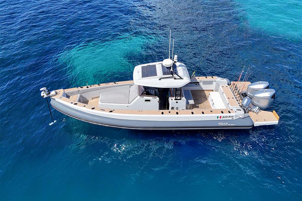 Noah 36 Cabin Fishing boat in the blue Sicilian sea